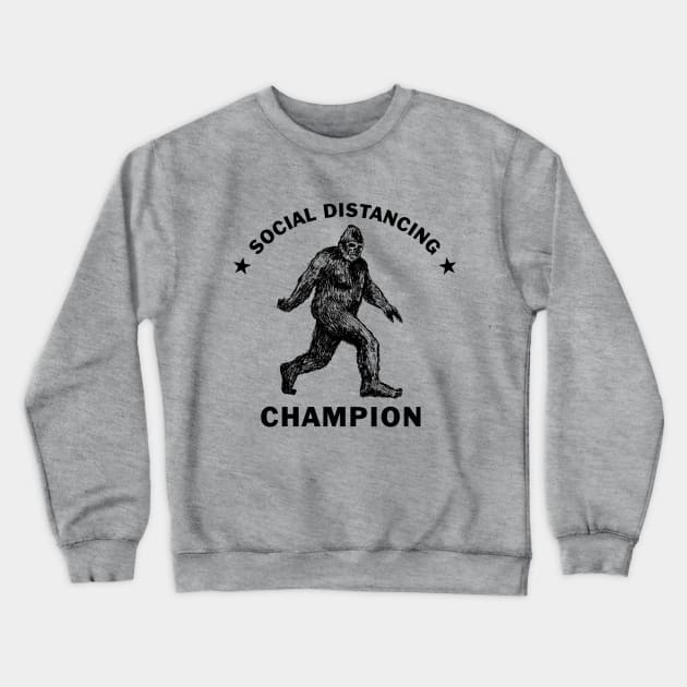 Bigfoot Social Distancing Champion (Light Colors) Crewneck Sweatshirt by Pop Fan Shop